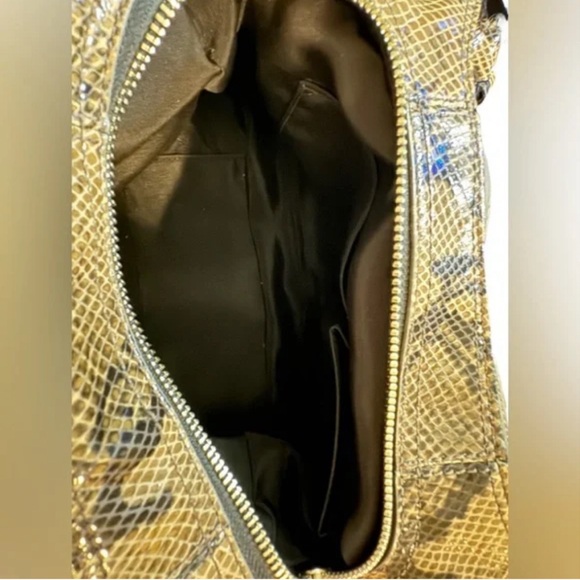 COACH LYNN LEATHER HOBO SOHO EMBOSSED PYTHON 🐍🐍 Tan/Black F17419 - Picture 11 of 13